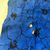Blue Flower Crocodile Print Pigskin