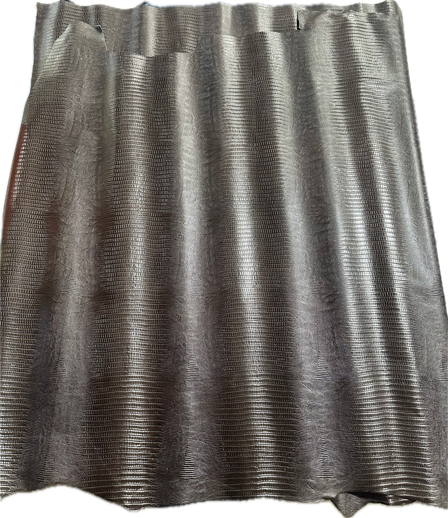 Croc Print Dark Brown Calf Leather