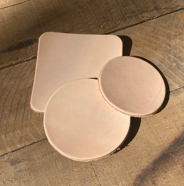 Leather Coaster Blank- Set of 6 -FREE SHIPPING