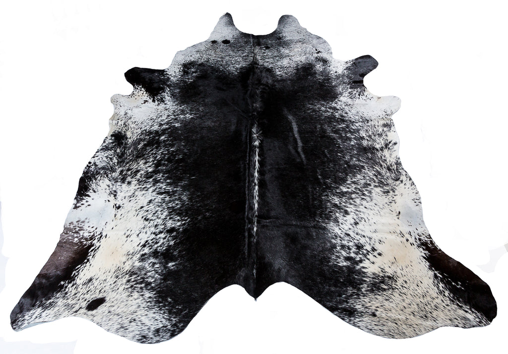 Speckled Black Dark Cow Hide Rug - FREE SHIPPING