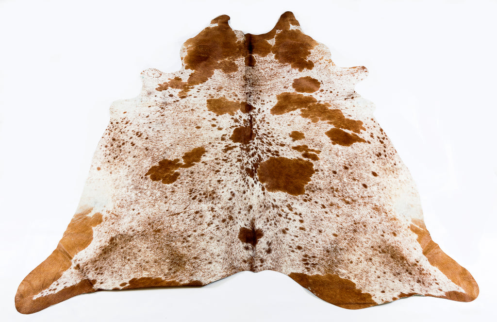 Speckled Brown Spotted Cow Hide Rug - FREE SHIPPING