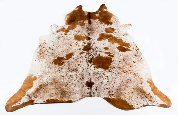 Speckled Brown Spotted Cow Hide Rug - FREE SHIPPING