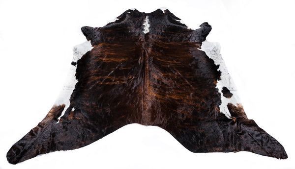White Brindle Cow Hide Rug - FREE SHIPPING