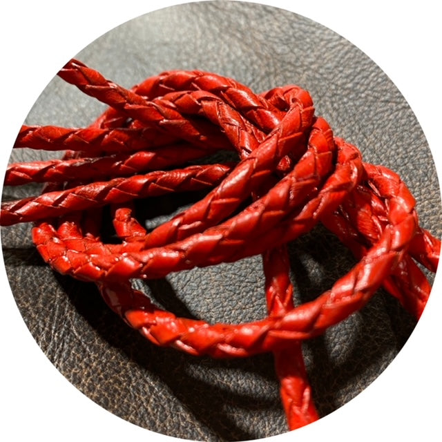 Braided leather strips