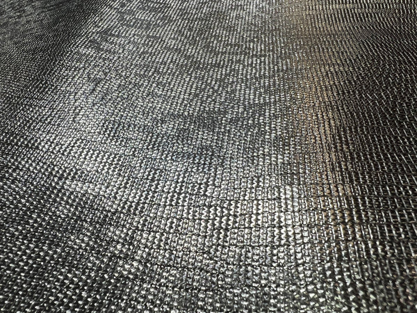 Metallic Silver Textured leather