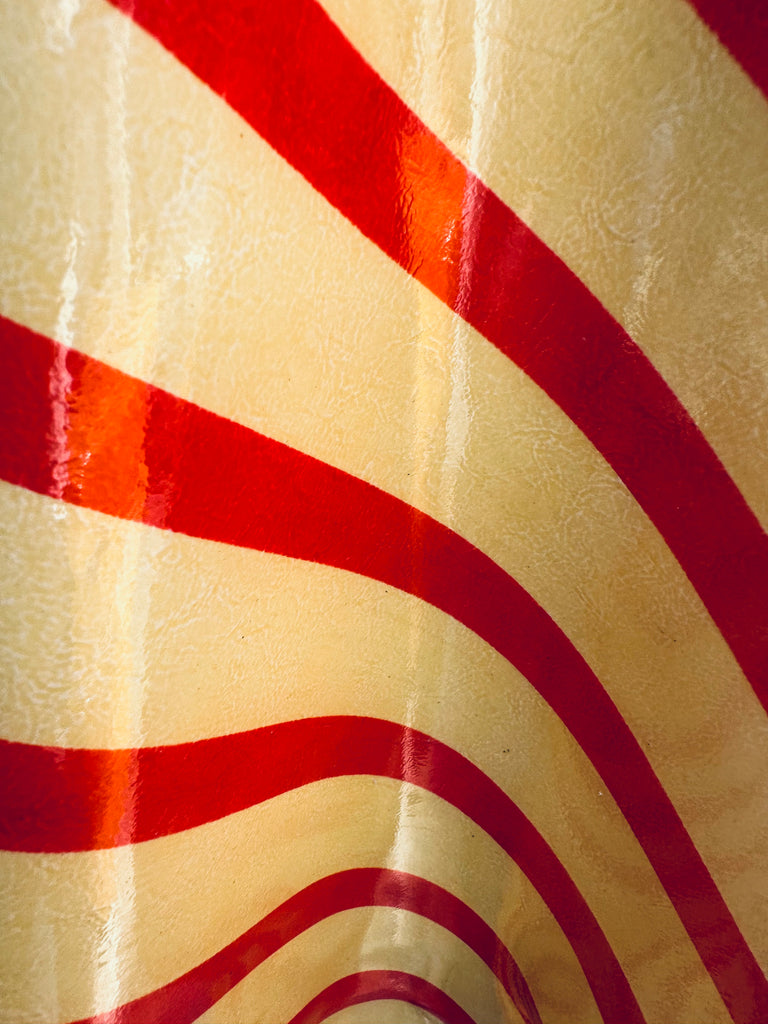 Yellow Candy Cane Print Cowhide