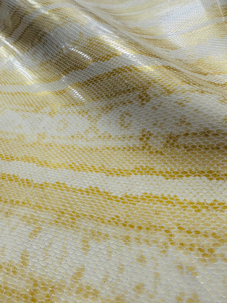 Gold Snakeskin Print Cow Leather