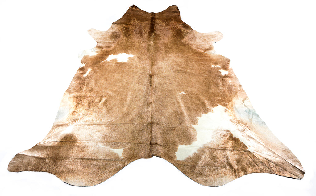 Caramel White Cow Hide  Rug - FREE SHIPPING