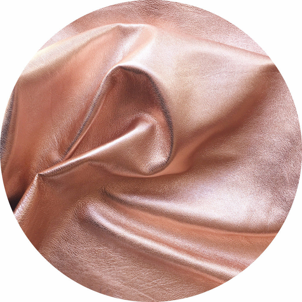 Metallic rose gold leather | East Coast Leather, wholesale leather supplies Australia