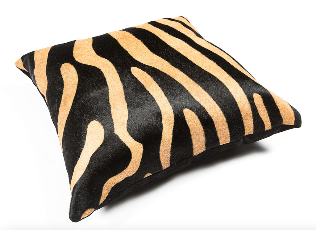 Zebra Jersey Cow Hide Cushion