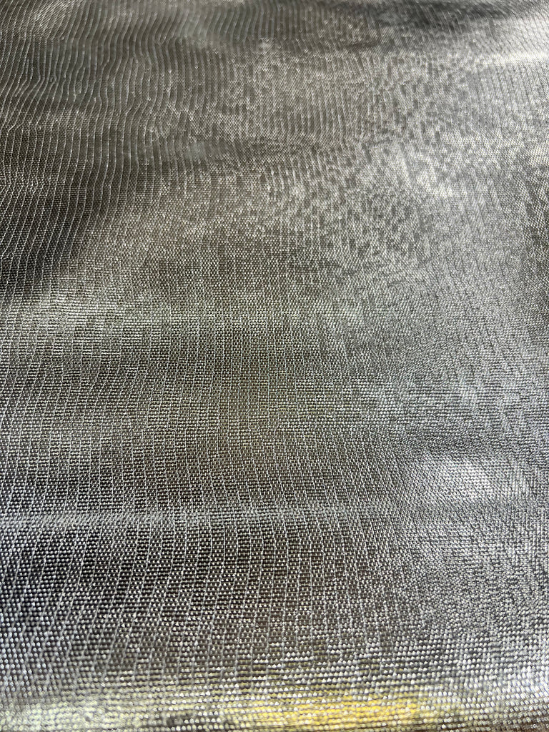Metallic Silver Textured leather